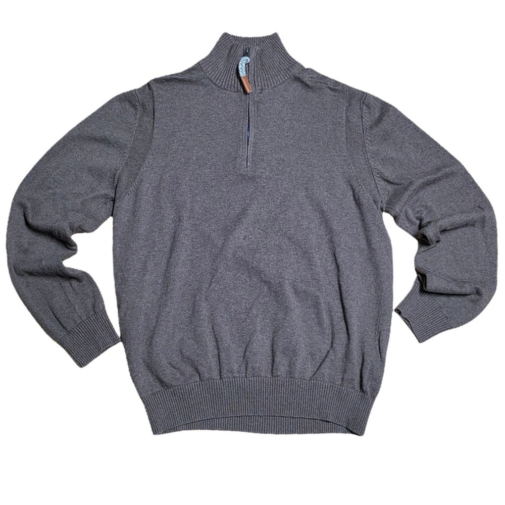 Esprit Men's Brown Zip Neck‎ Cotton Long Sleeve Sweater Superior Quality Size L